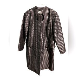 Terramina Elegant Black Patterned Women's Coat size 24